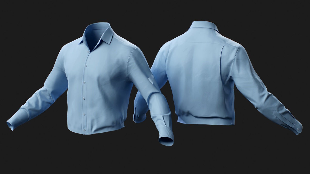 Media 1 for listing Business Dress Shirt for MetaHuman – Parametric Wardrobe (MHPKG)