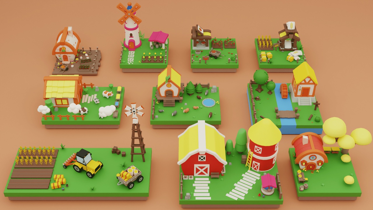 Cartoon Farm Islands / Exteriors 제품 등록을 위한 미디어 1개