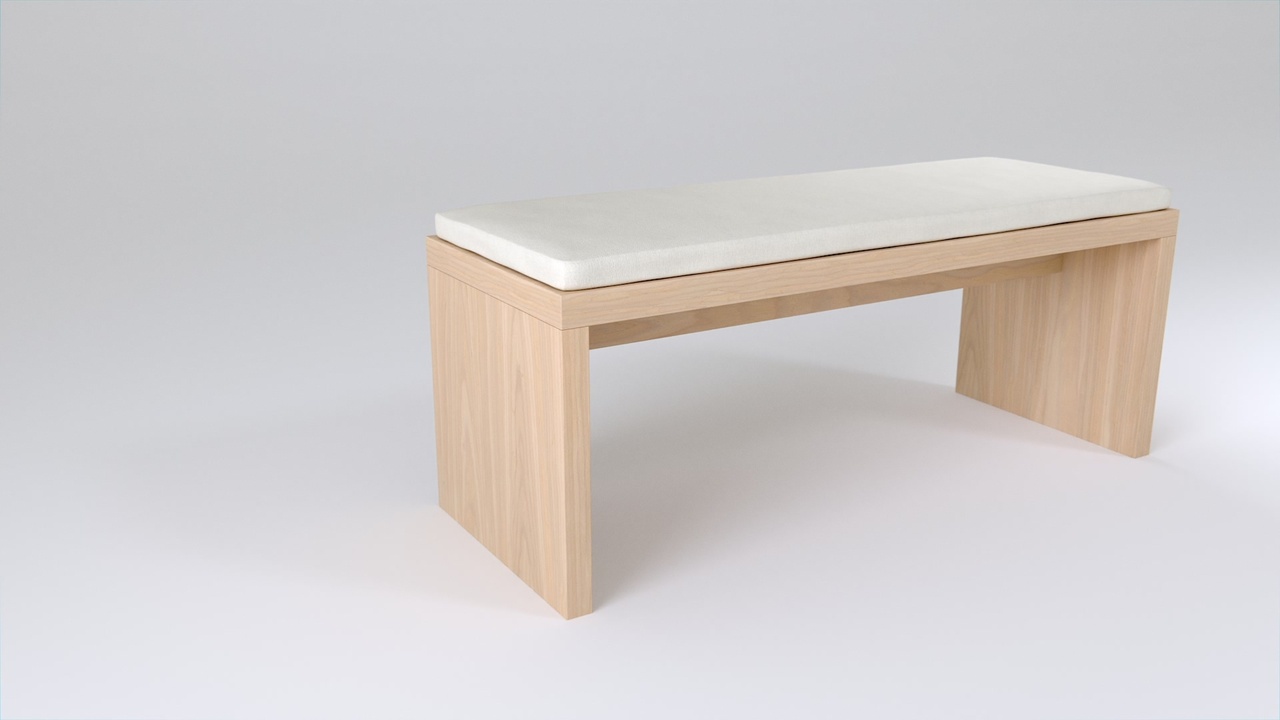 Media 1 for listing Japandi Rectangular Dining Bench - 3D Model Blender FBX USD