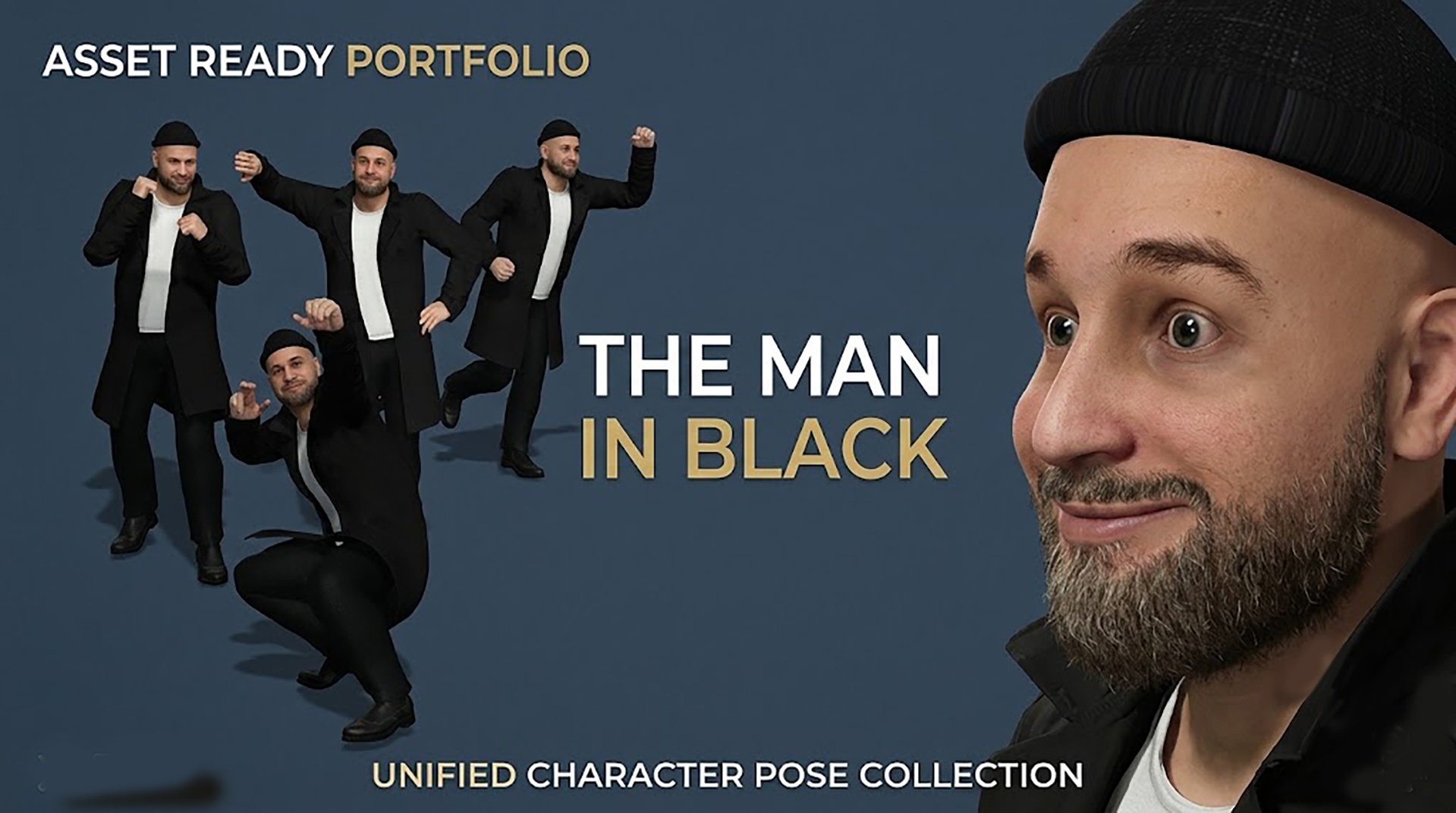 Media 1 for listing Rigged Realistic Male Character with Facial Expressions and Casual Outfit