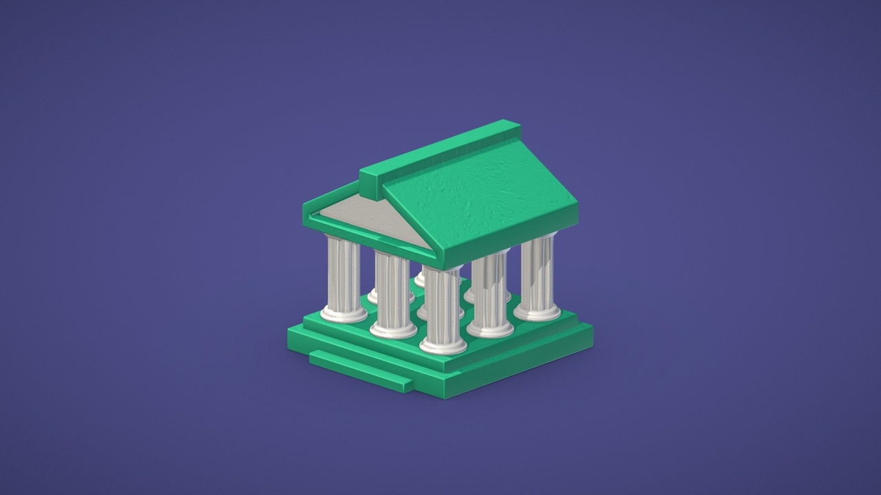 Media 1 for listing Bank Office 🏦 Building 3D icon cartoon
