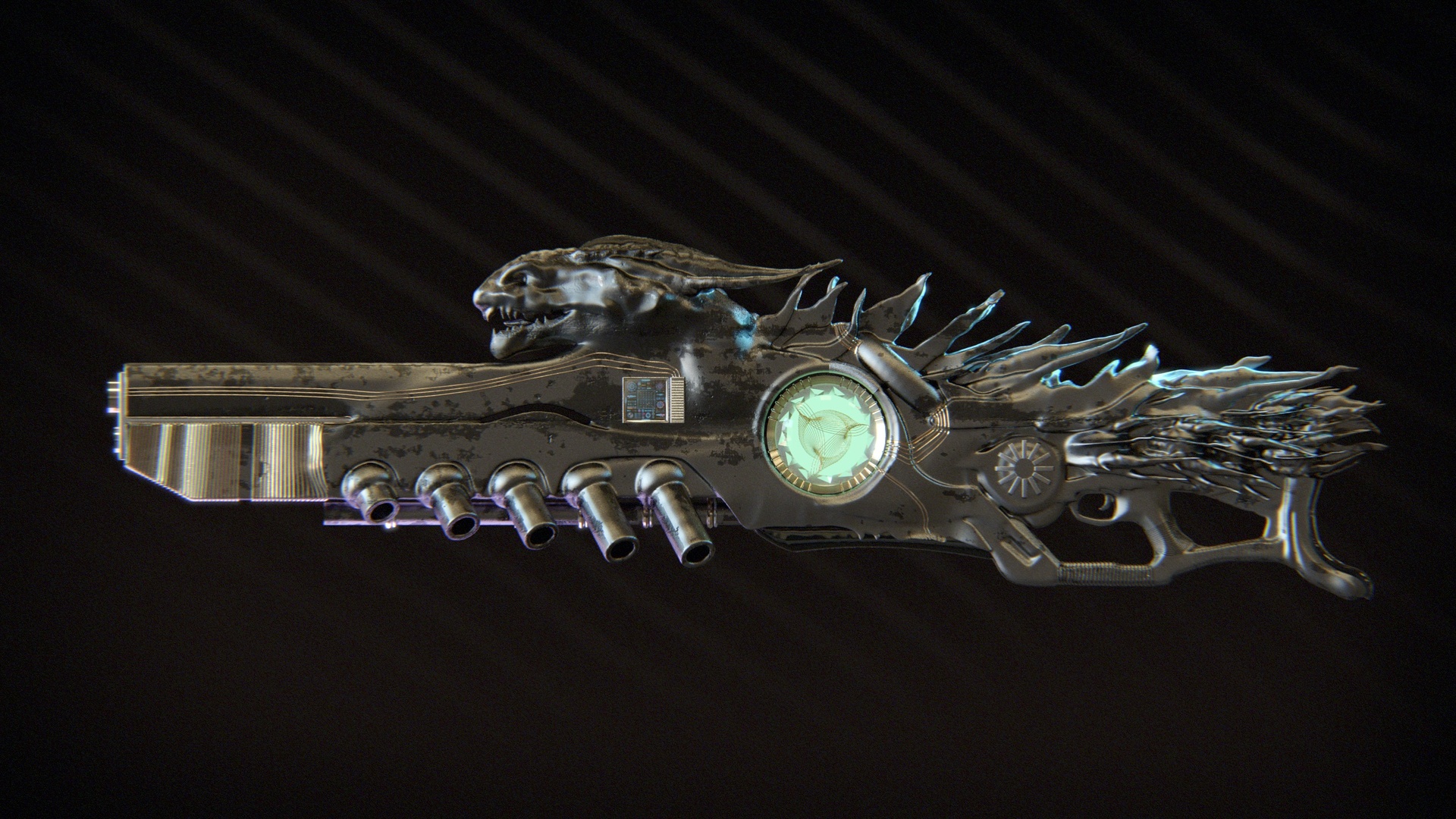 Media 1 for listing High-Detail Alien Blaster Weapon (high-poly 3d model)
