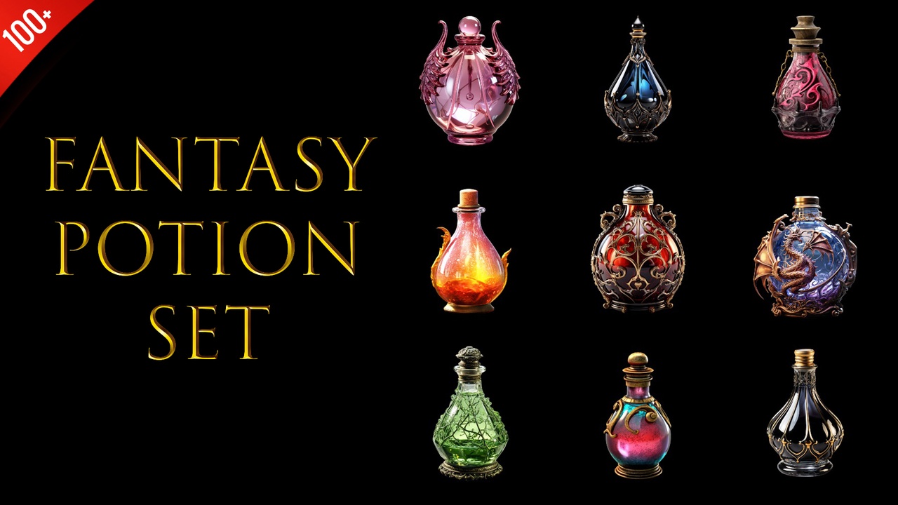 Media 1 for listing Fantasy Potion Icons Set