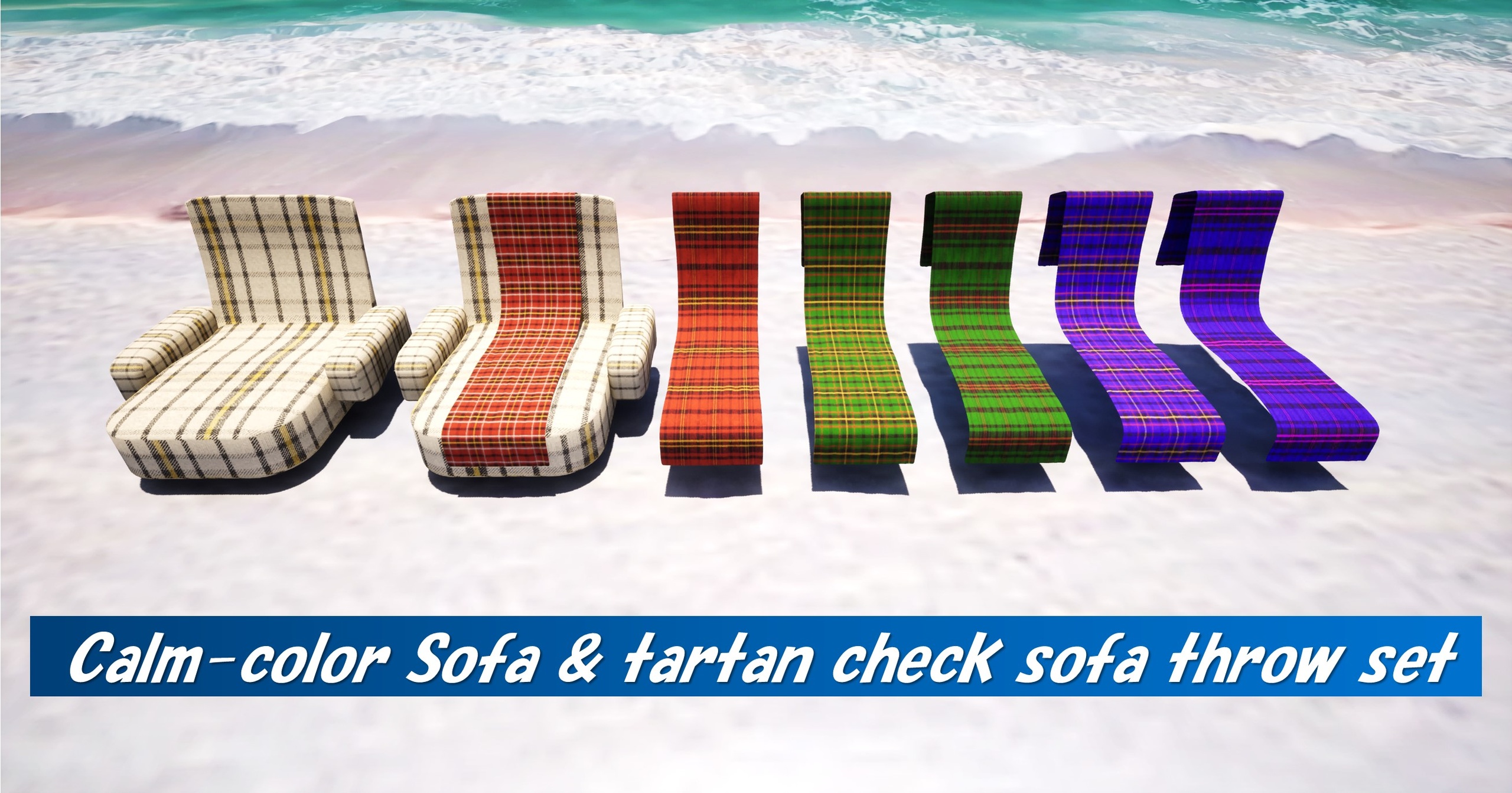 Media 1 for listing Tartan Check Sofa Set