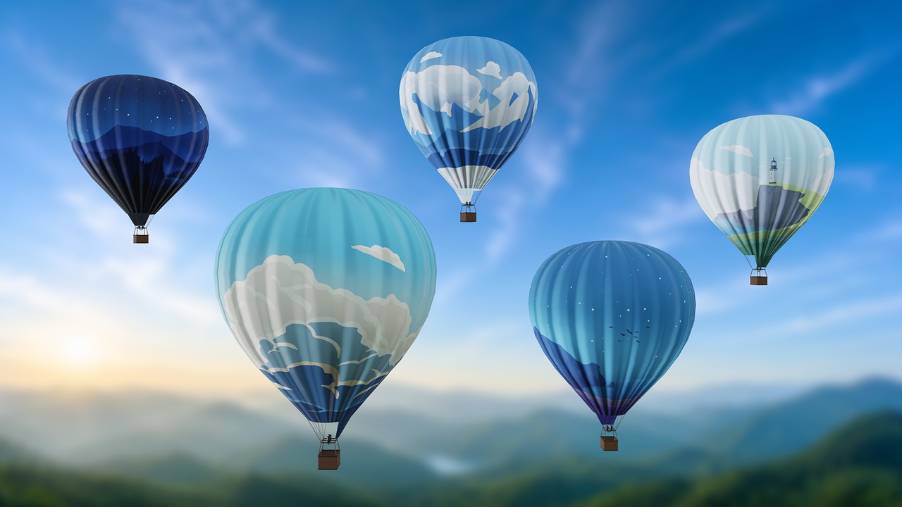 Media 1 for listing Hot Air Balloon - Pack of 5