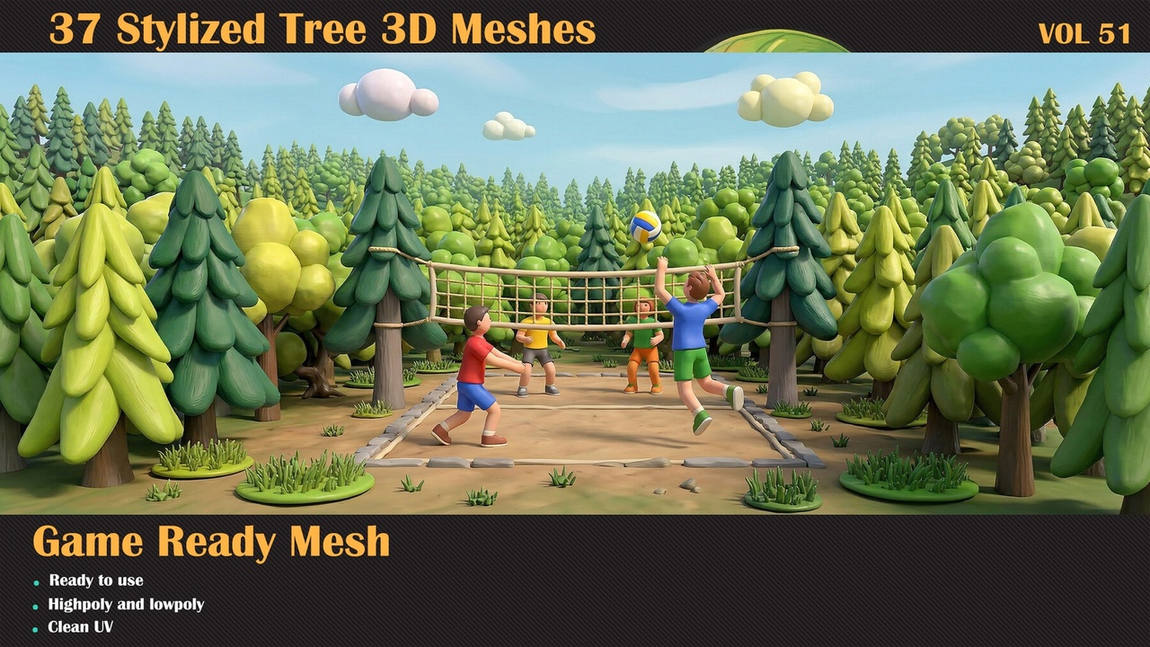 Media 1 for listing 37 Stylized Tree 3D Meshes - VOL 51