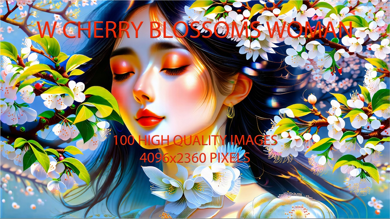 Media 1 for listing W Cherry Blossoms Woman