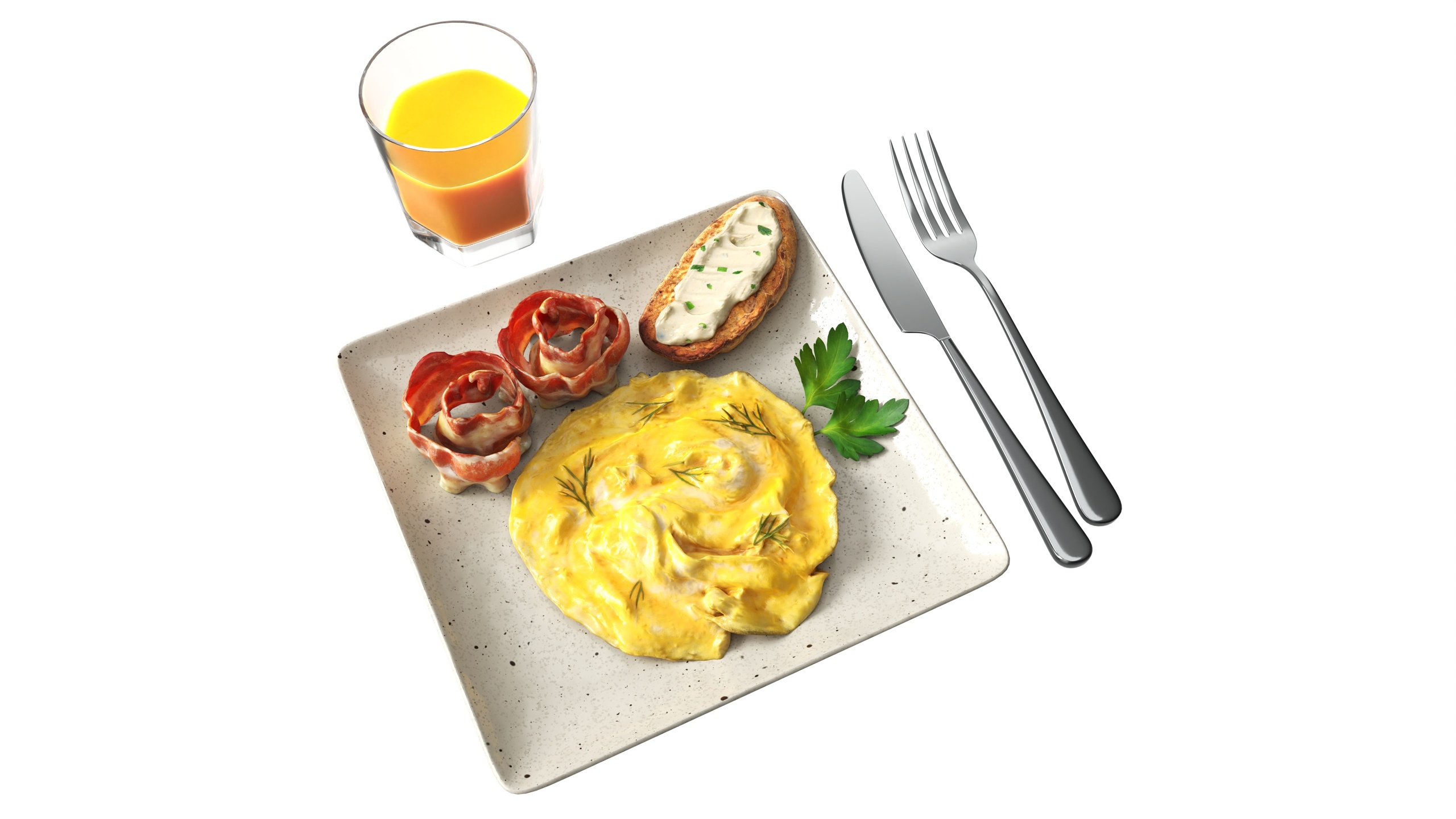 Media 1 for listing Breakfast with omlette bacon and juice