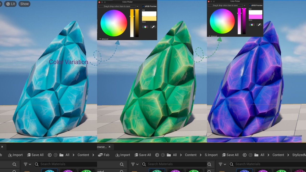 Media 1 for listing Stylized Mana Crystal Material Pack