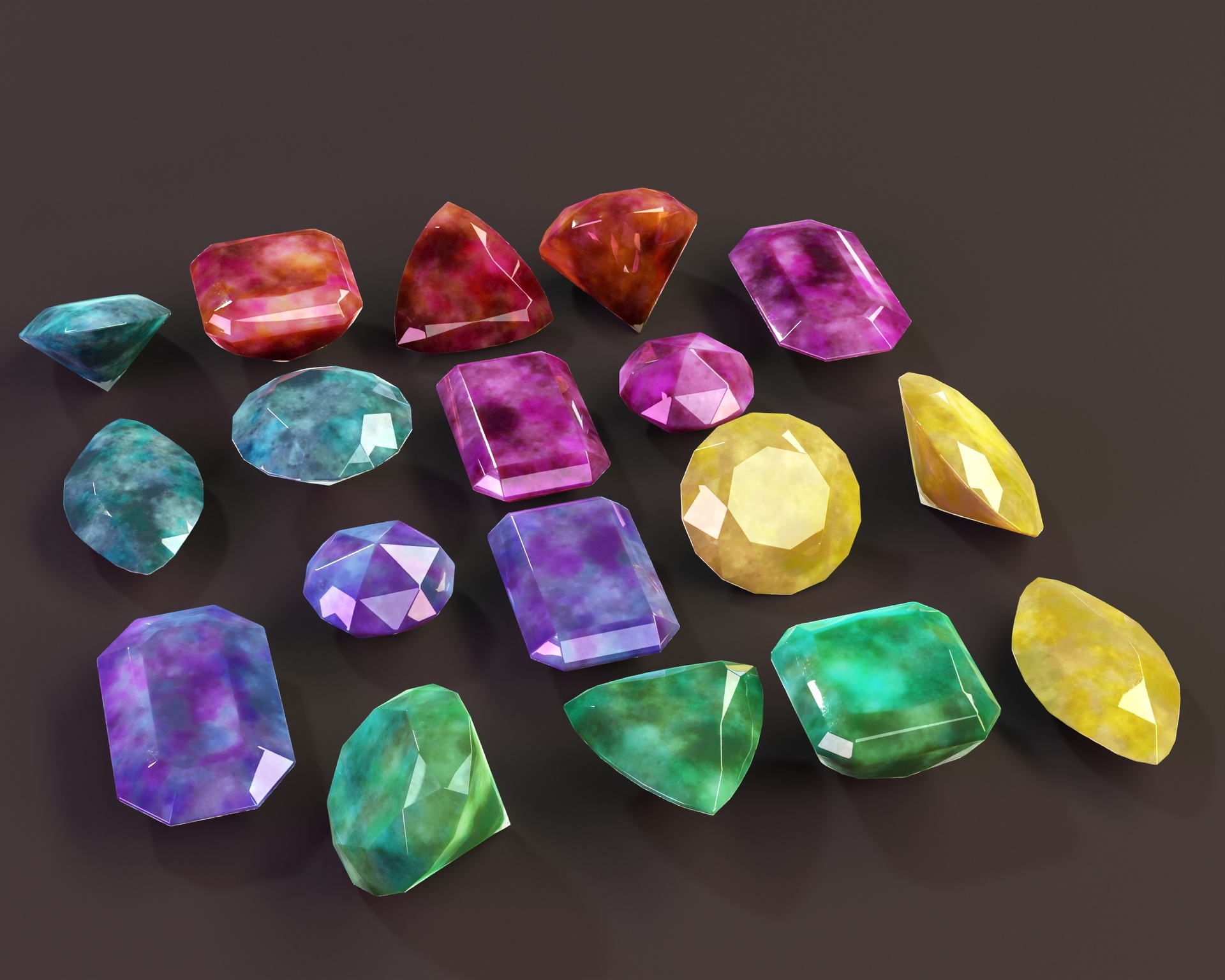 Media 1 for listing Crystal Gem Set - 7 Color Variations