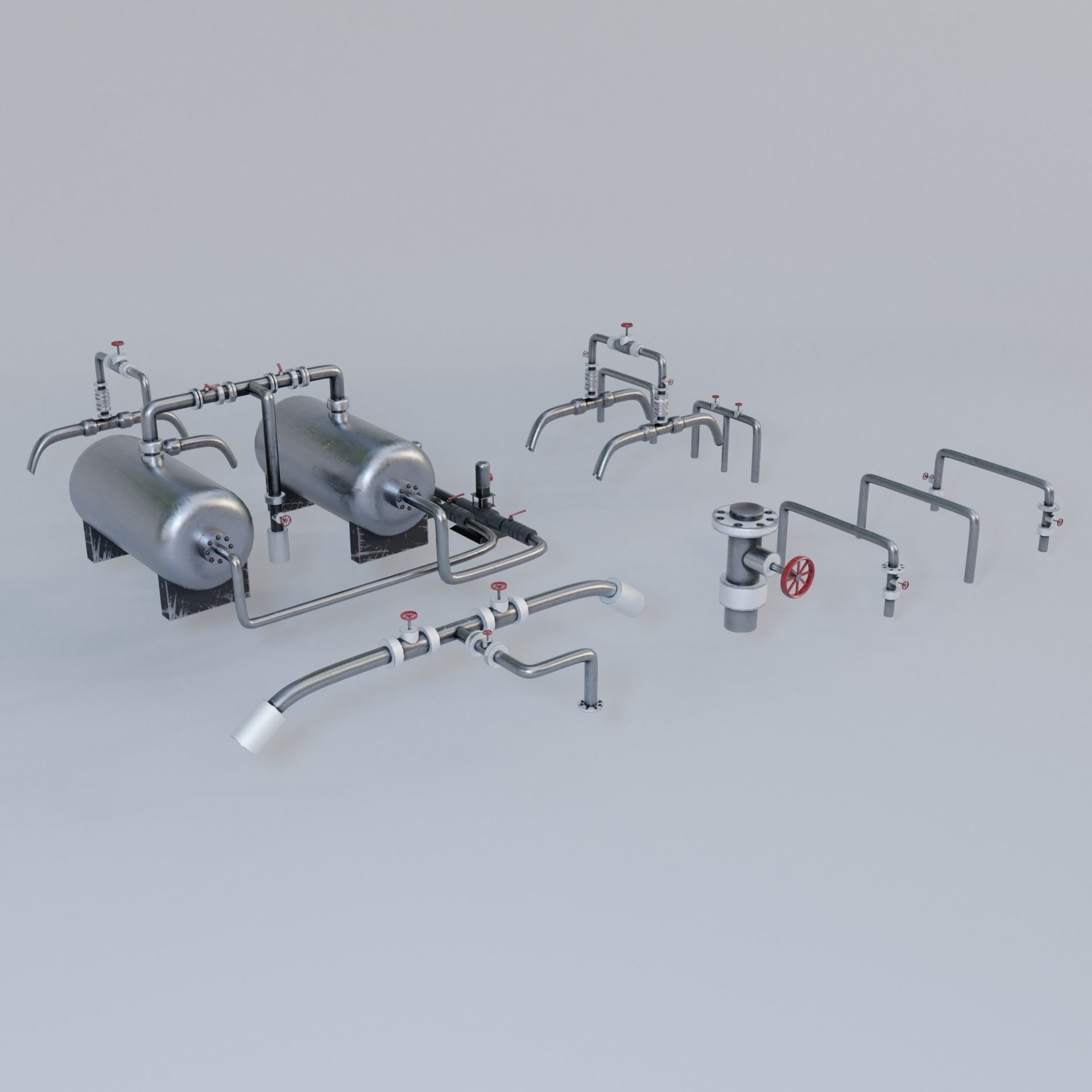 Pipe Model Kit Industrial Pipes Assembly Pack Low-Poly 3D model | Fab