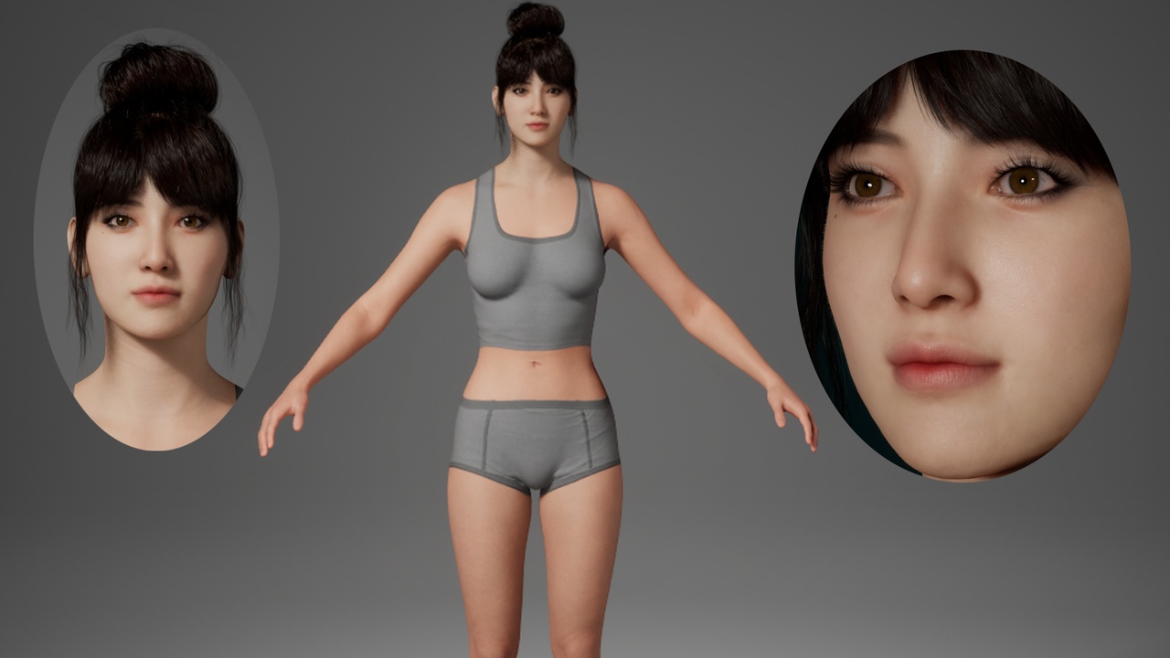 Media 1 for listing Editable MetaHuman Beauty - Zhou Qi.With hair, no clothing included.