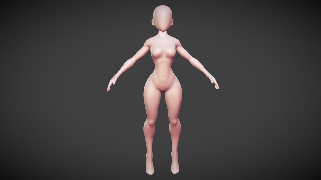 Media 1 for listing Female Stylized Base Mesh