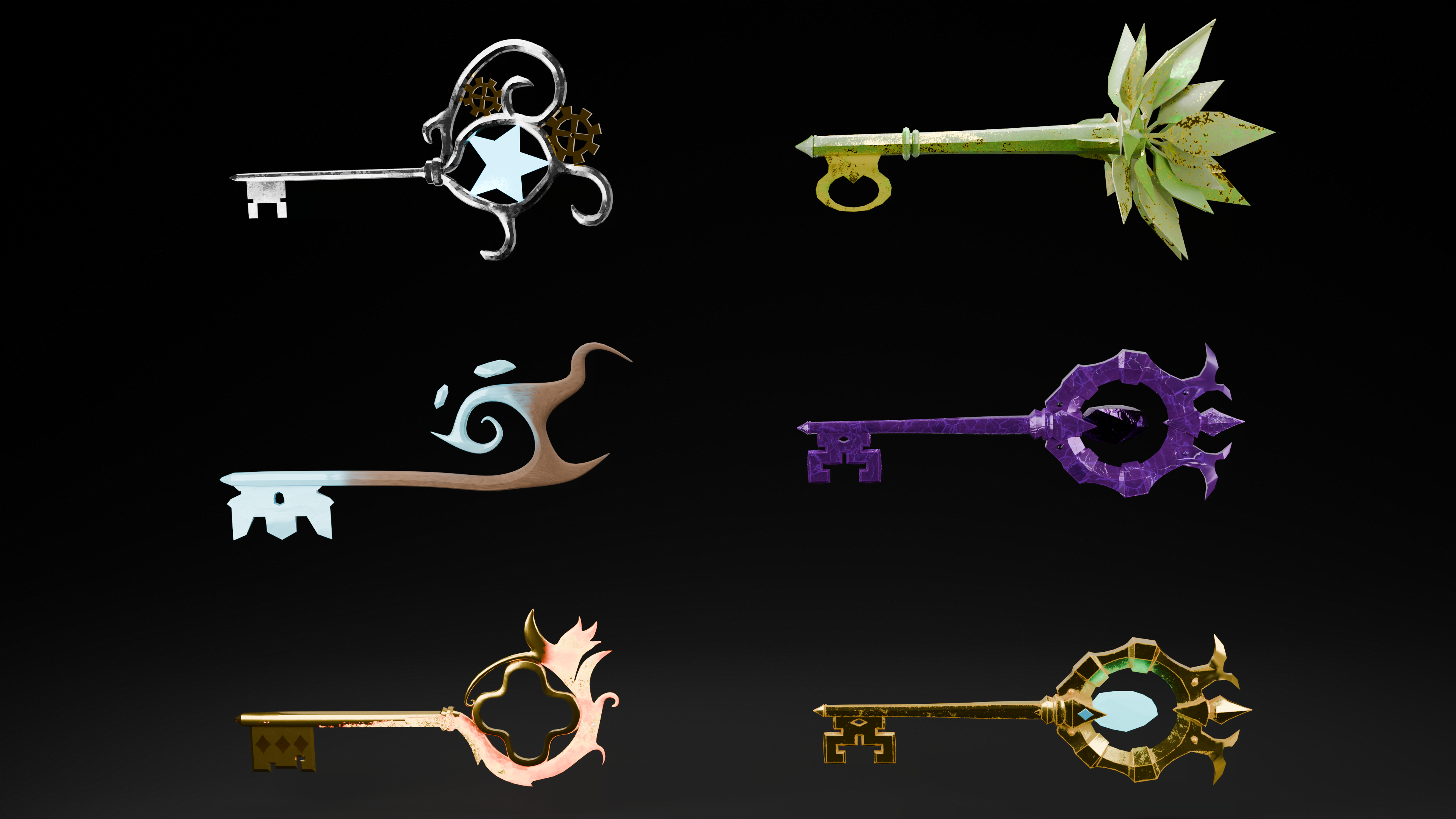 Fantasy Game Key Stylized Fantasy Keys Pack | Fab