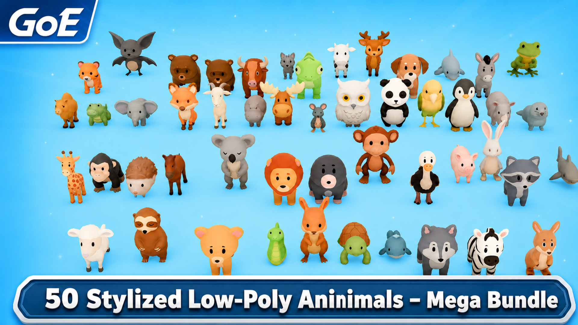 50 Stylized Low-Poly Animals – Mega Bundle | Fab