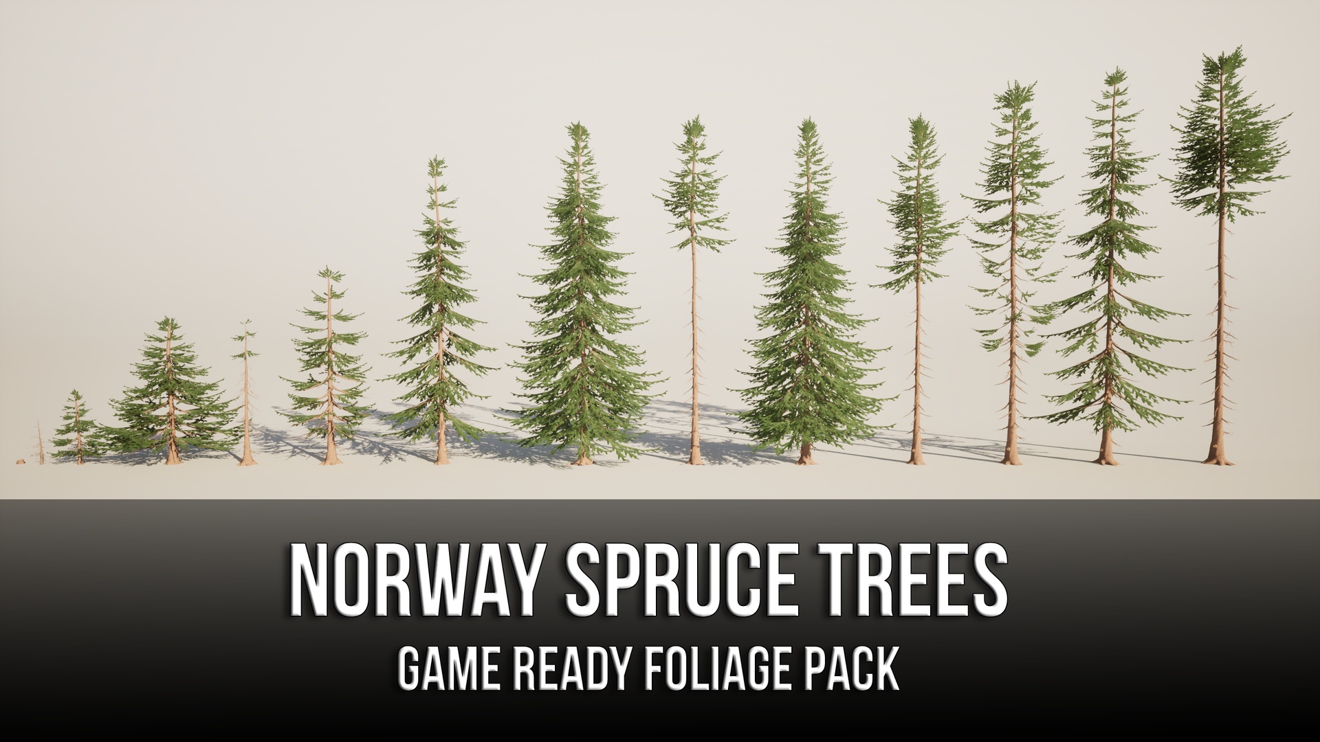 Media 1 for listing Norway Spruce Trees - Game Ready Foliage Pack