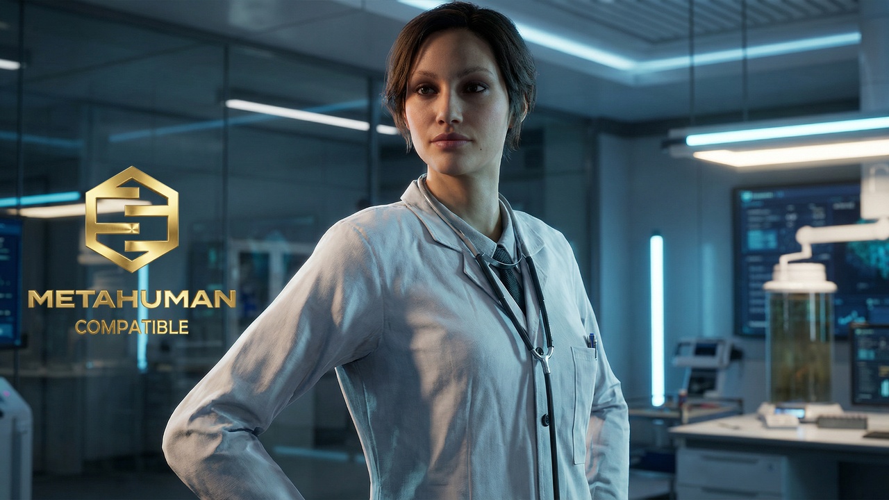Media 1 for listing Professional Medical Lab Coat Outfit with Shirt, Tie and Clean Clinical Fit