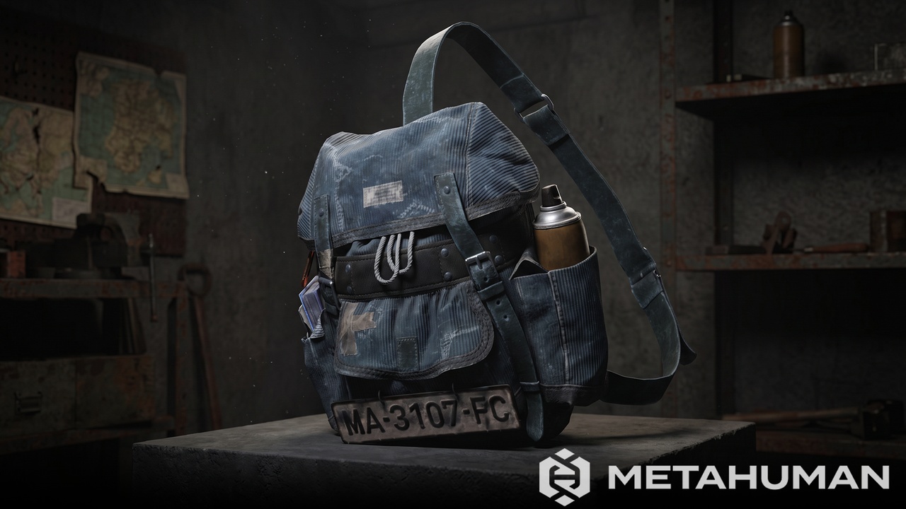Media 1 for listing Vintage Survival Shoulder Backpack Low Poly PBR Game Ready 3D Model