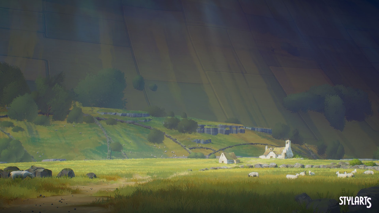 商品 Stylized Countryside ( Stylized Stylised Country Country Side Road Lowpoly 3d ) 的媒体 1