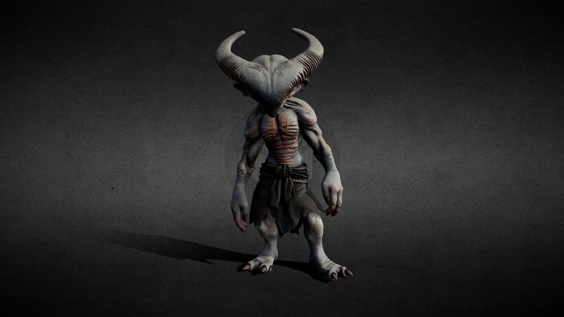 Alien Horned Humanoid Creature – Rigged 3D Model | Fab