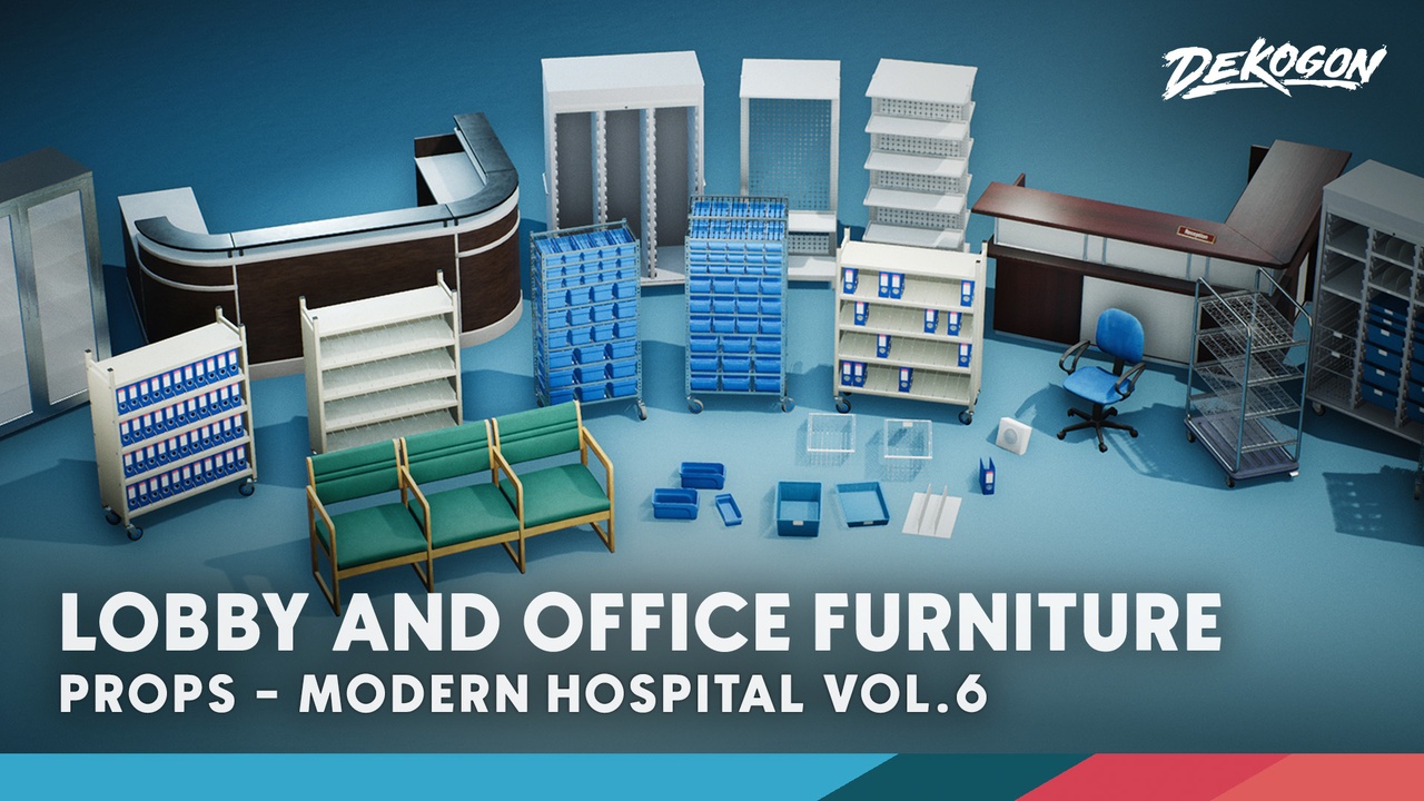 Media 1 for listing Hospital Props VOL.6 - Lobby and Office Furniture