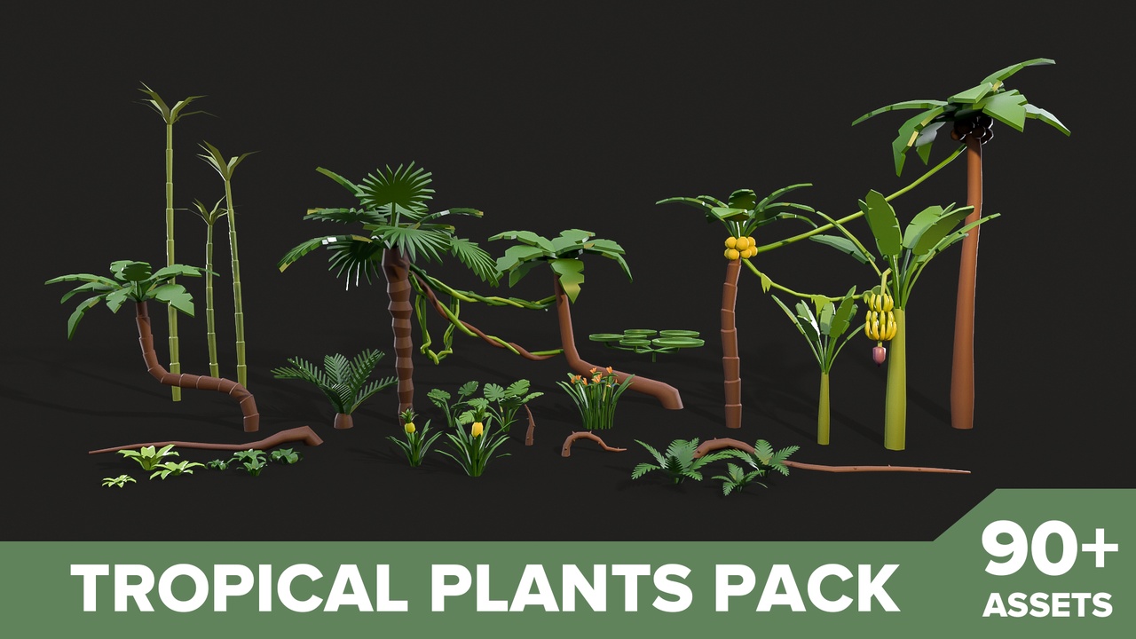 Media 1 for listing Stylized Tropical Plants Pack