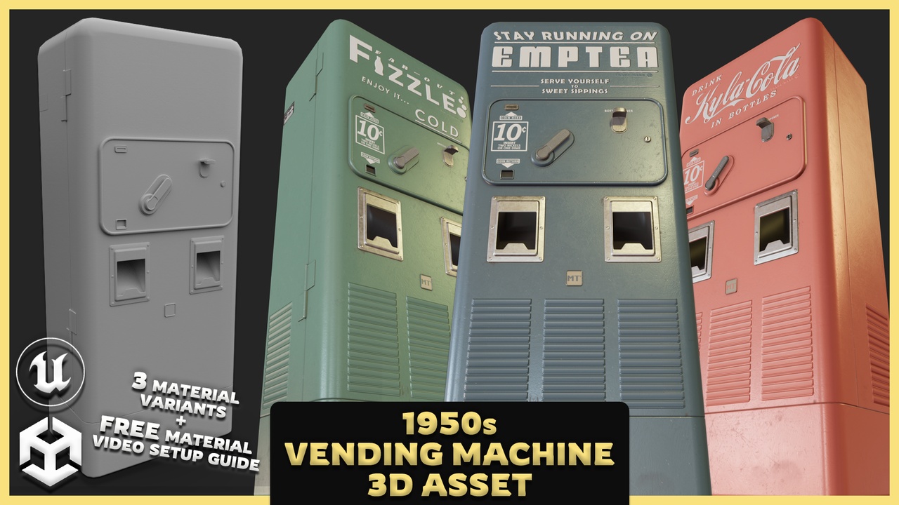 Media 1 for listing 1950s Vending Machine 3D Asset