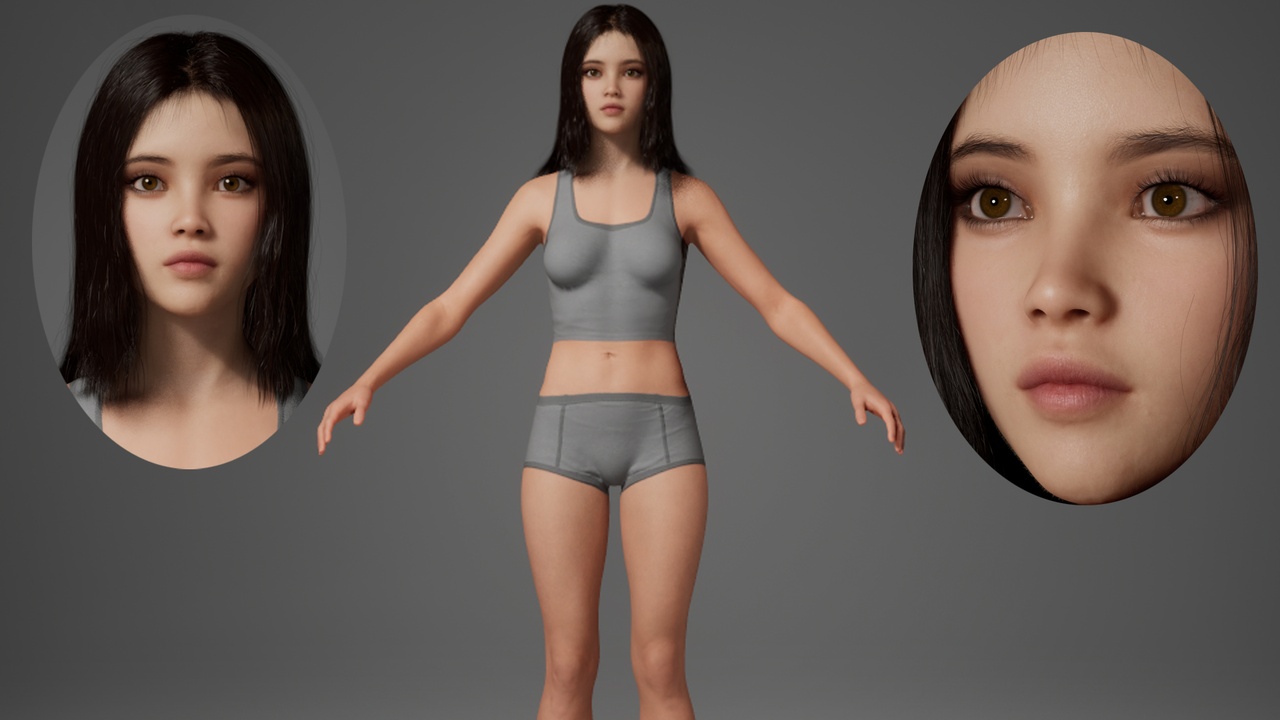 Media 1 for listing Editable MetaHuman Beauty - Han Hyo-joo.With hair, no clothing included.