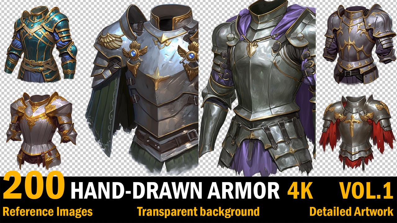 Media 1 for listing Hand-Drawn Style Armor Collection V1