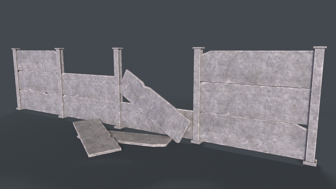Media 1 for listing Modular Fence Pack game ready Low-poly