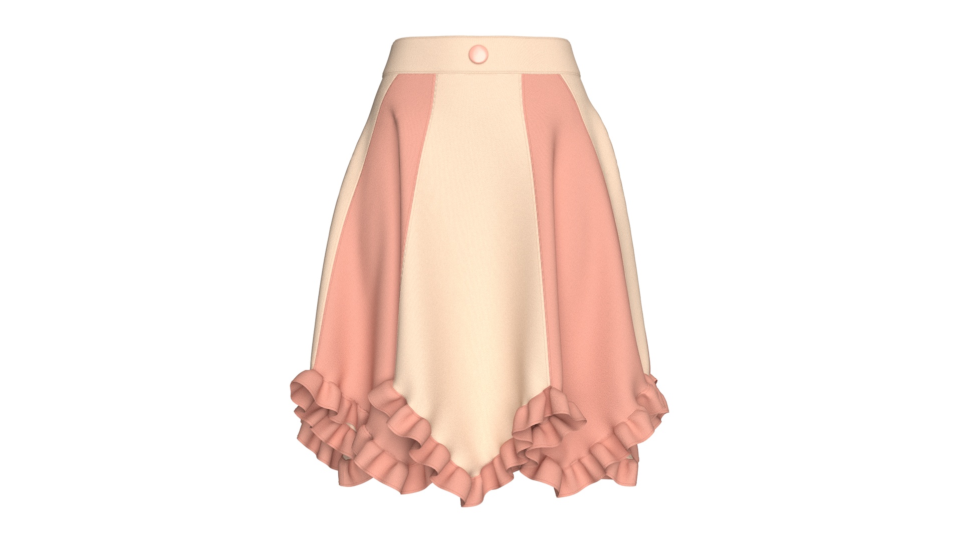 Media 1 for listing Girls Two - Tone Color Block Ruffled Skirt | High Poly
