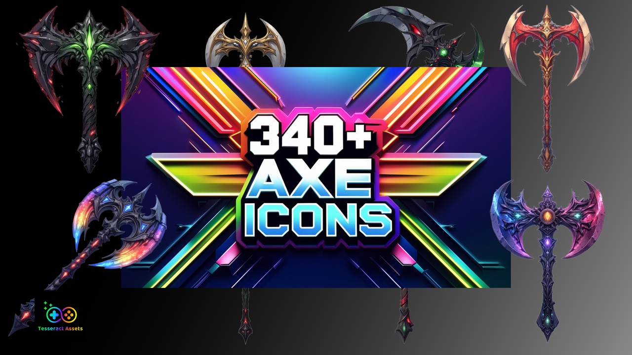 商品 340+ RPG Axe Icons 的媒体 1
