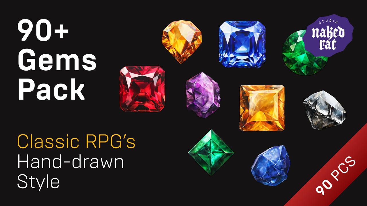 Media 1 for listing Gems & Crystals 2D Icons Assets Pack