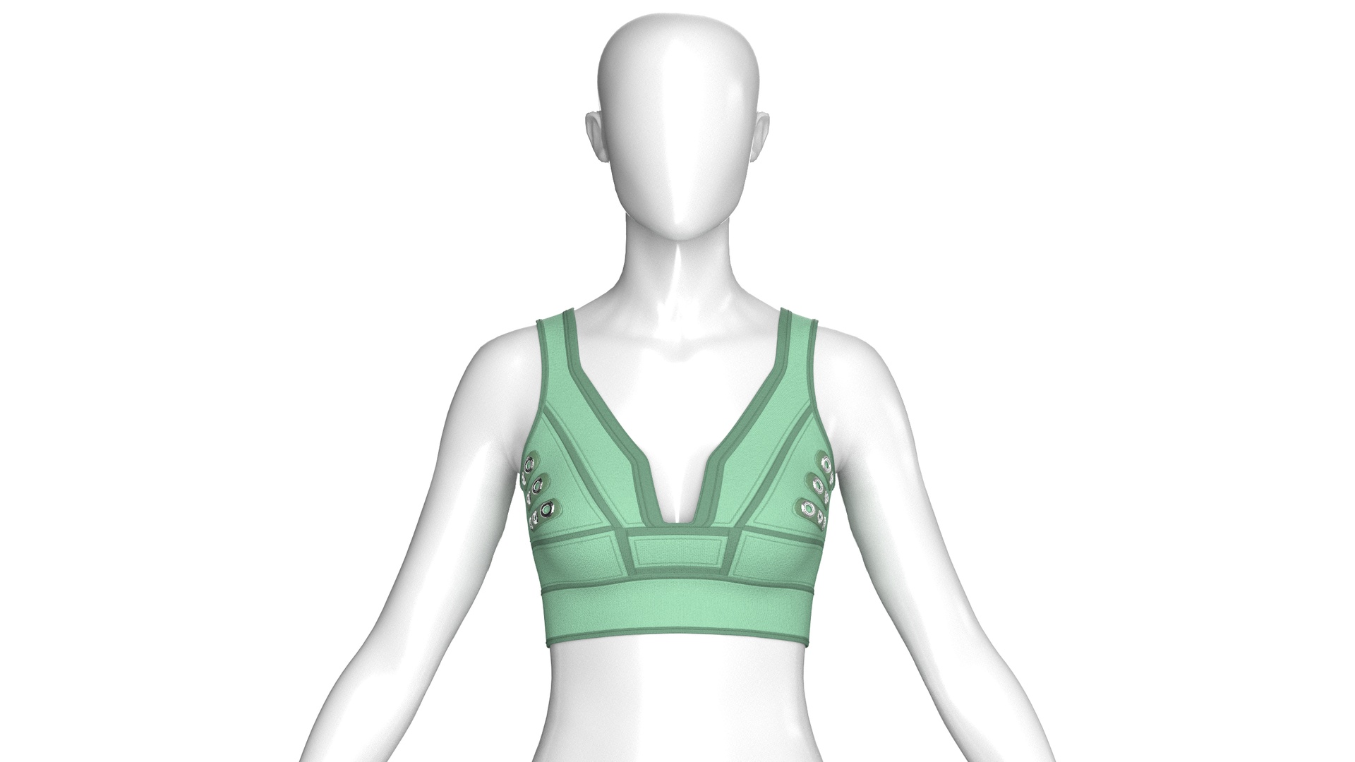 Media 1 for listing Girls Sports Bralette Top With Eyelets | High Poly