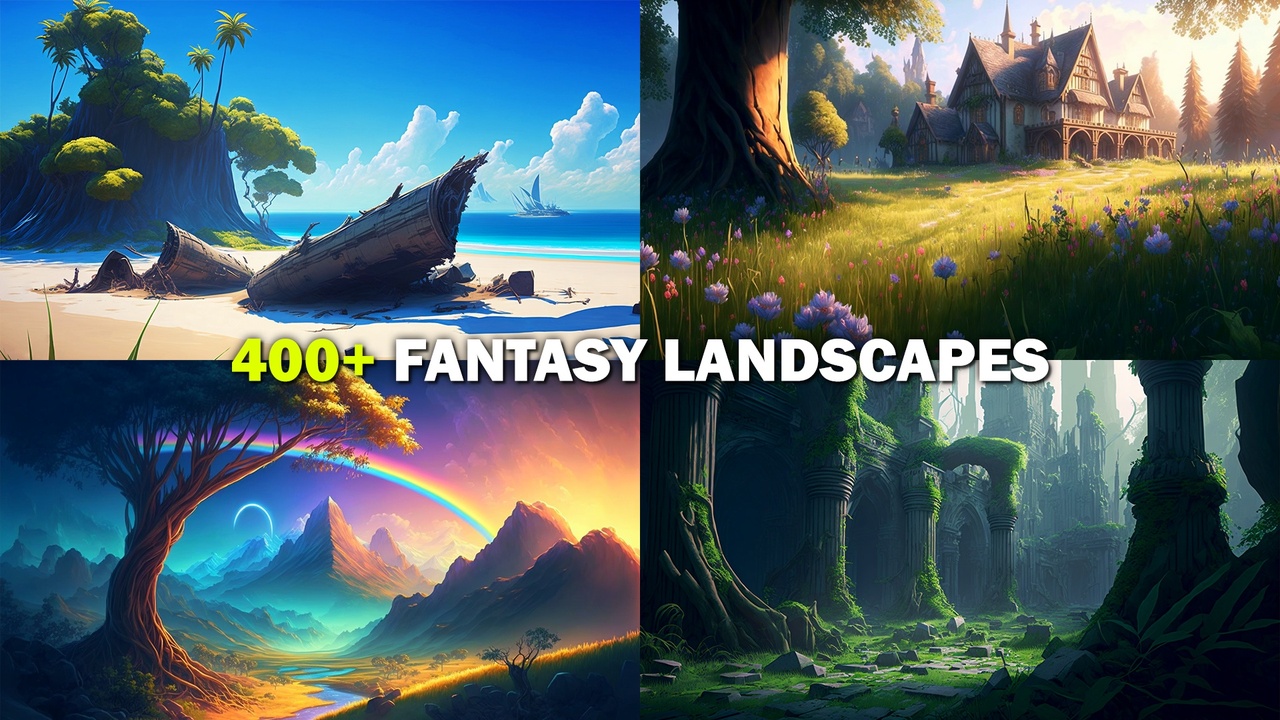 Media 1 for listing 400 Fantasy Landscapes Vol. 1
