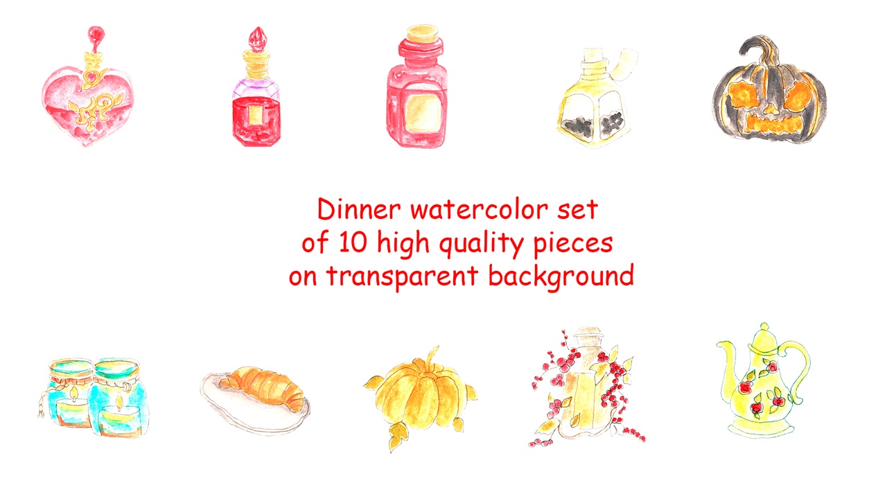 Media 1 for listing Watercolor Dinner Set 10 pcs