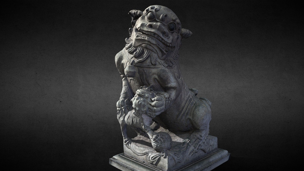 Media 1 for listing Lion-Statue-040F 臺中萬春宮-母獅