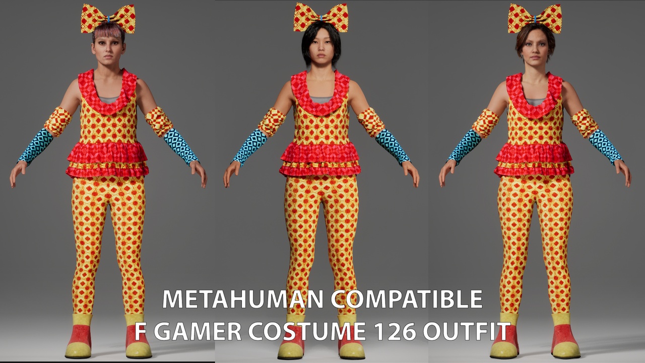 商品 MetaHuman Compatible F Gamer Costume 126 Outfit 的媒体 1