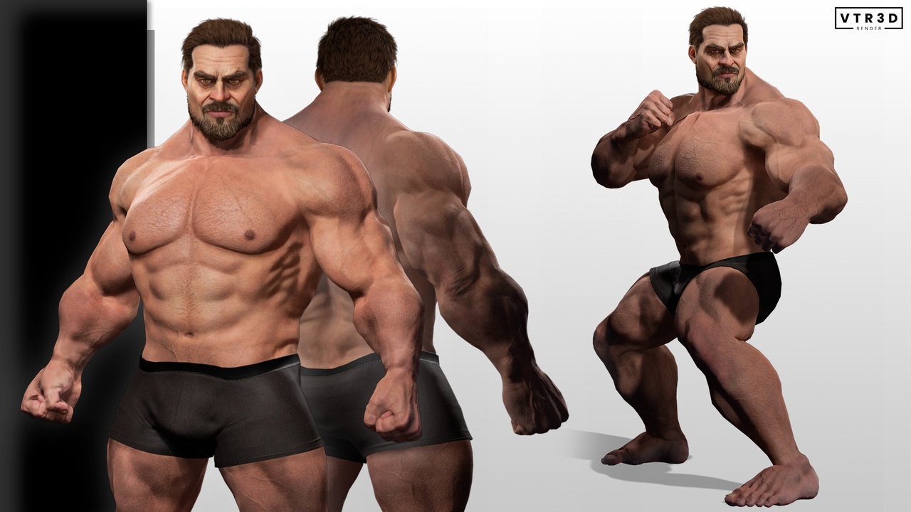 Media 1 for listing Muscular Man Realistic