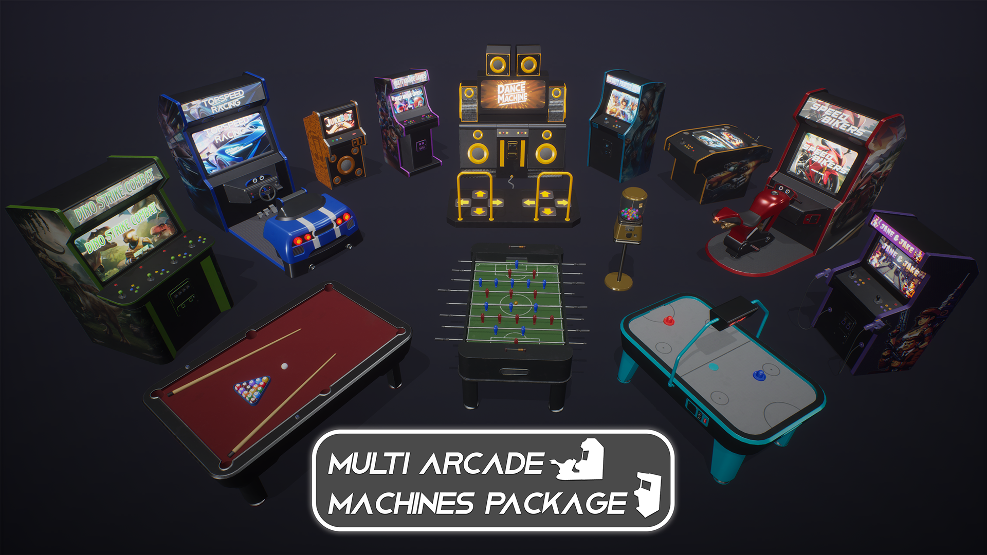 Multi Arcade Machines Package | Fab