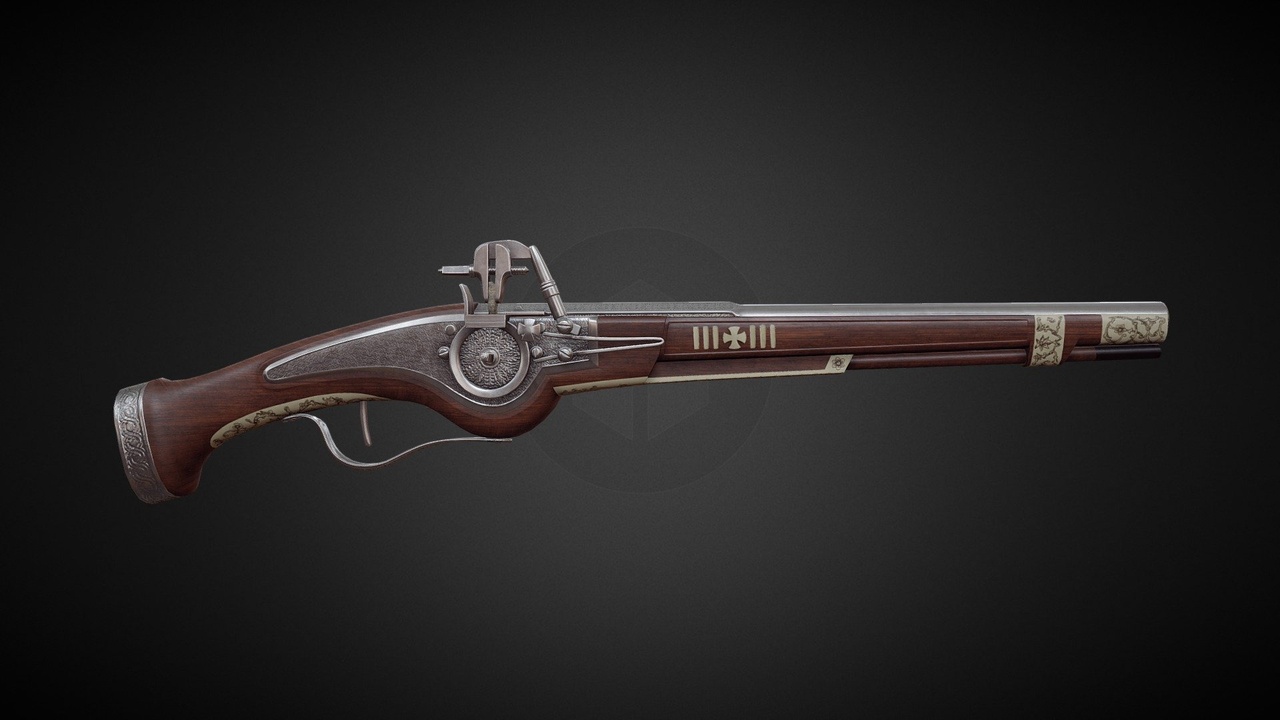 Media 1 for listing 17th century Wheellock Pistol [Animated]