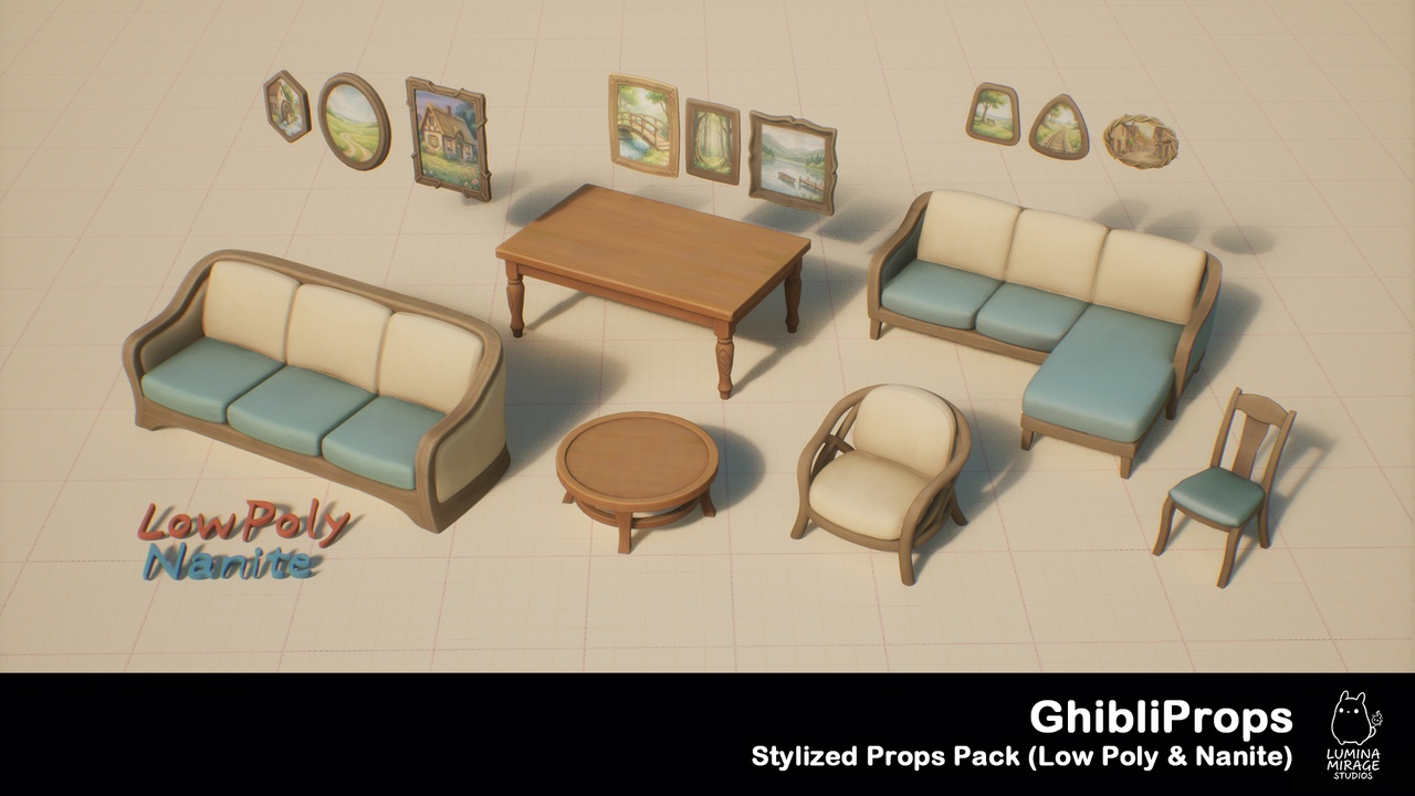Media 1 for listing GhibliProps – Stylized Props Pack Set02 (Low Poly & Nanite)