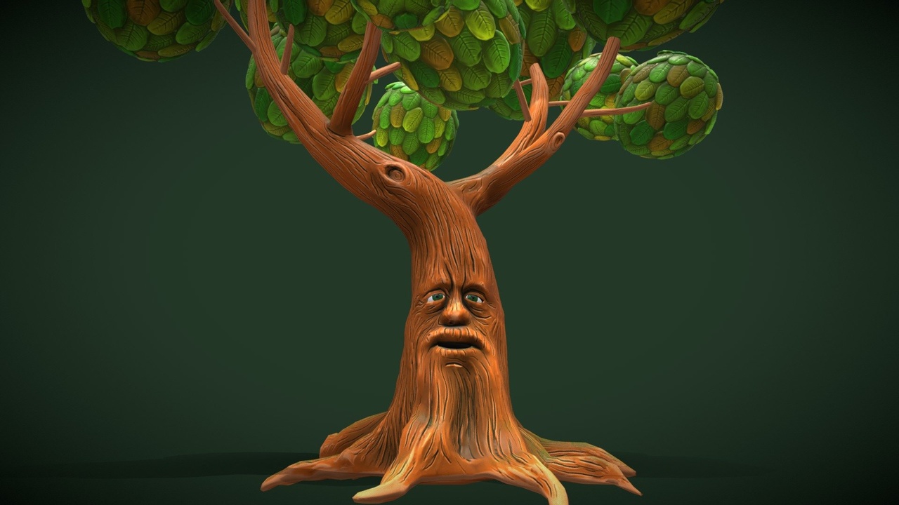 Media 1 for listing Talking Tree 3D Cartoon Rigged and Animated