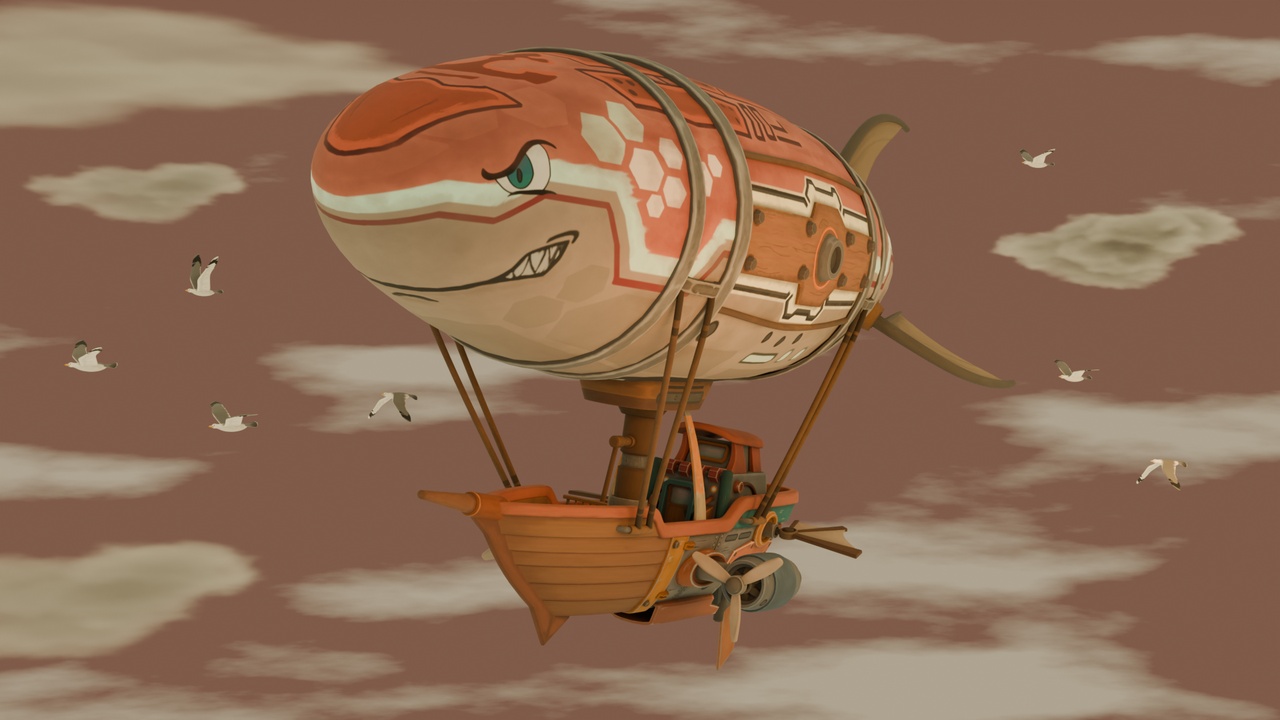Media 1 for listing Fantasy Stylized Airship – Hand painted 3D Model