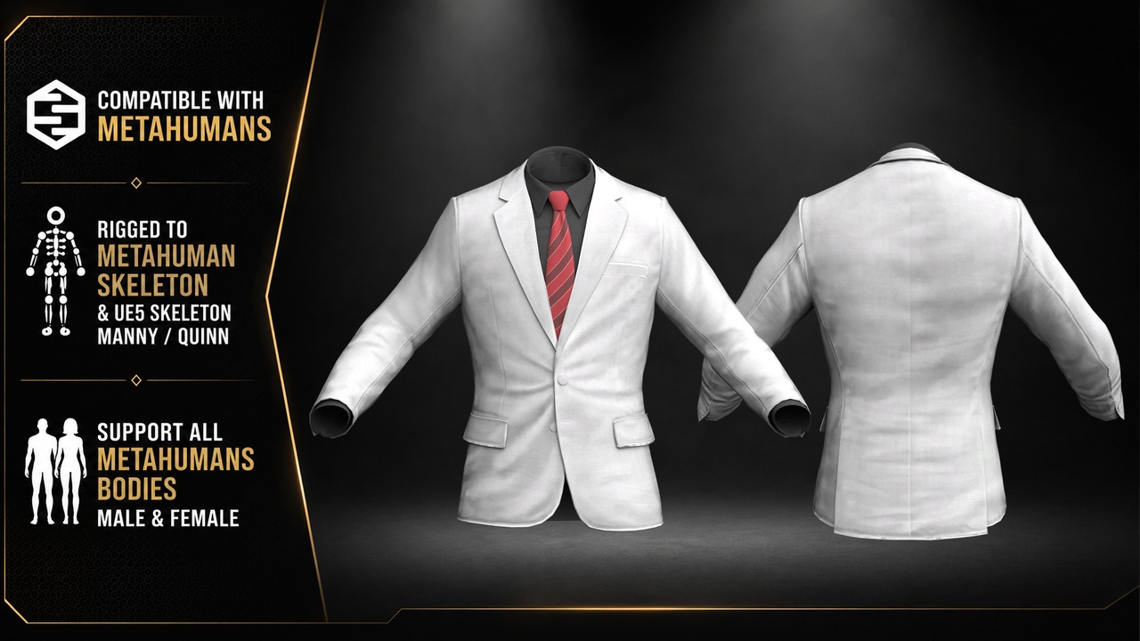 Media 1 for listing White Formal Vest for MetaHumans