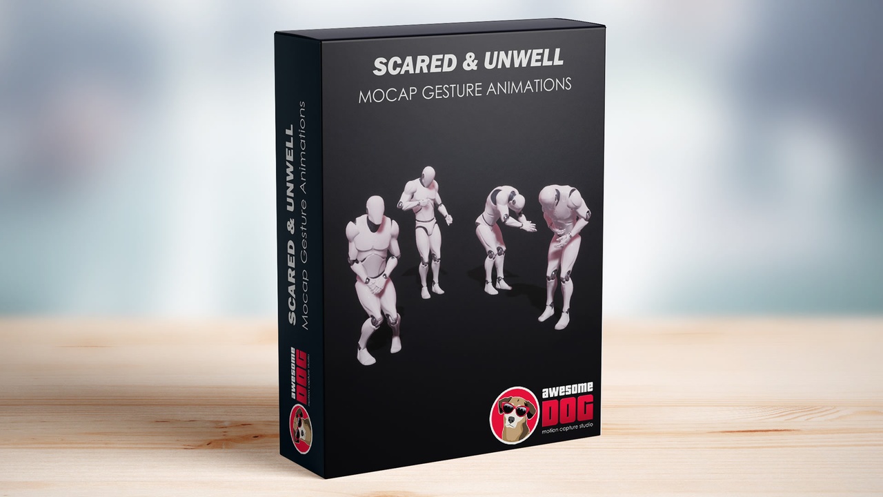 Media 1 for listing Scared & Unwell MoCap Gesture Animation Pack