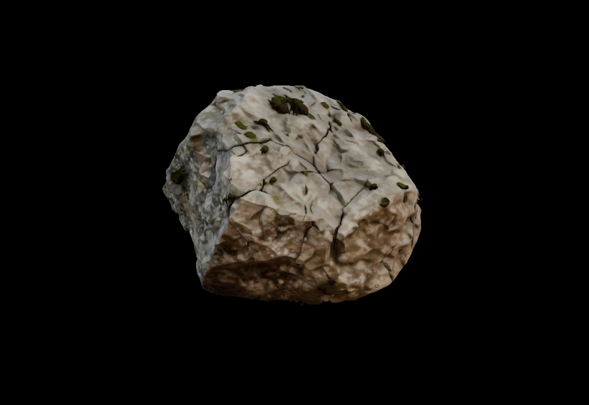 Media 1 for listing Mossy Boulder – Large Stylized Stone Rock