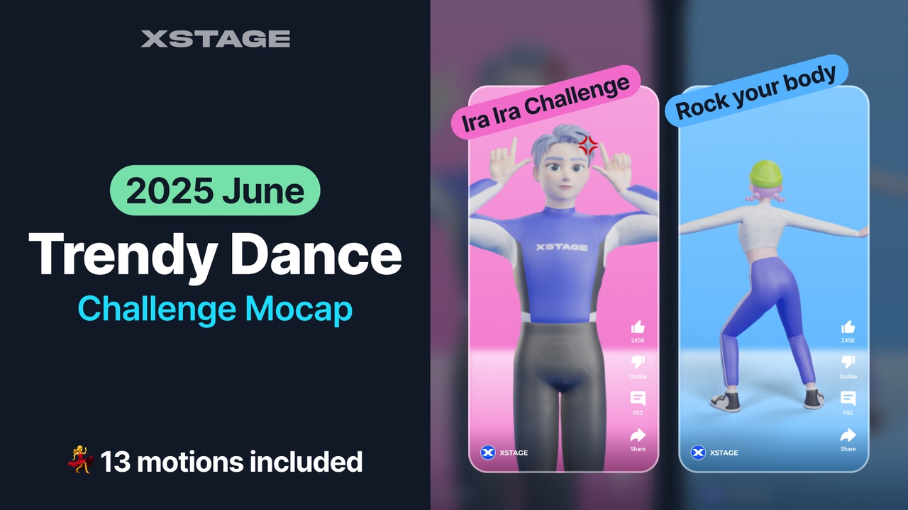 Media 1 for listing Trendy Dance Challenge Mocap Pack [2025 June]