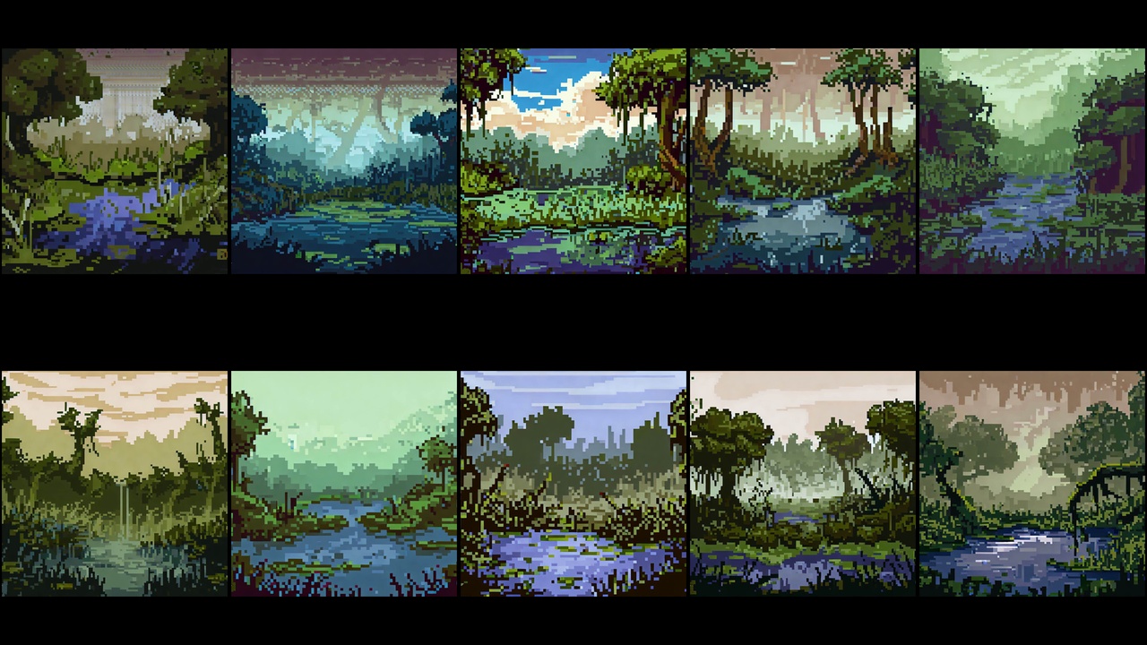Media 1 for listing Pixel Art Backgrounds: Swamp 1