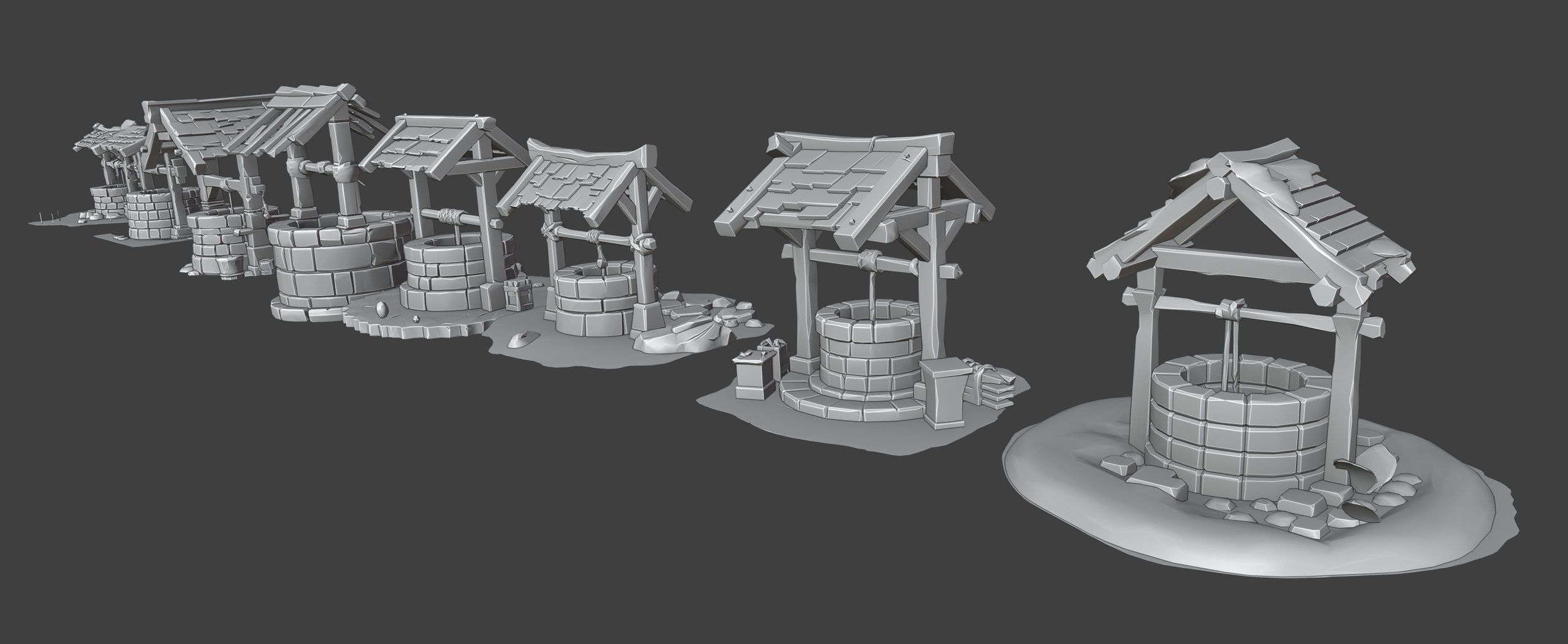 Media 1 for listing Stylized Medieval Wells⛲